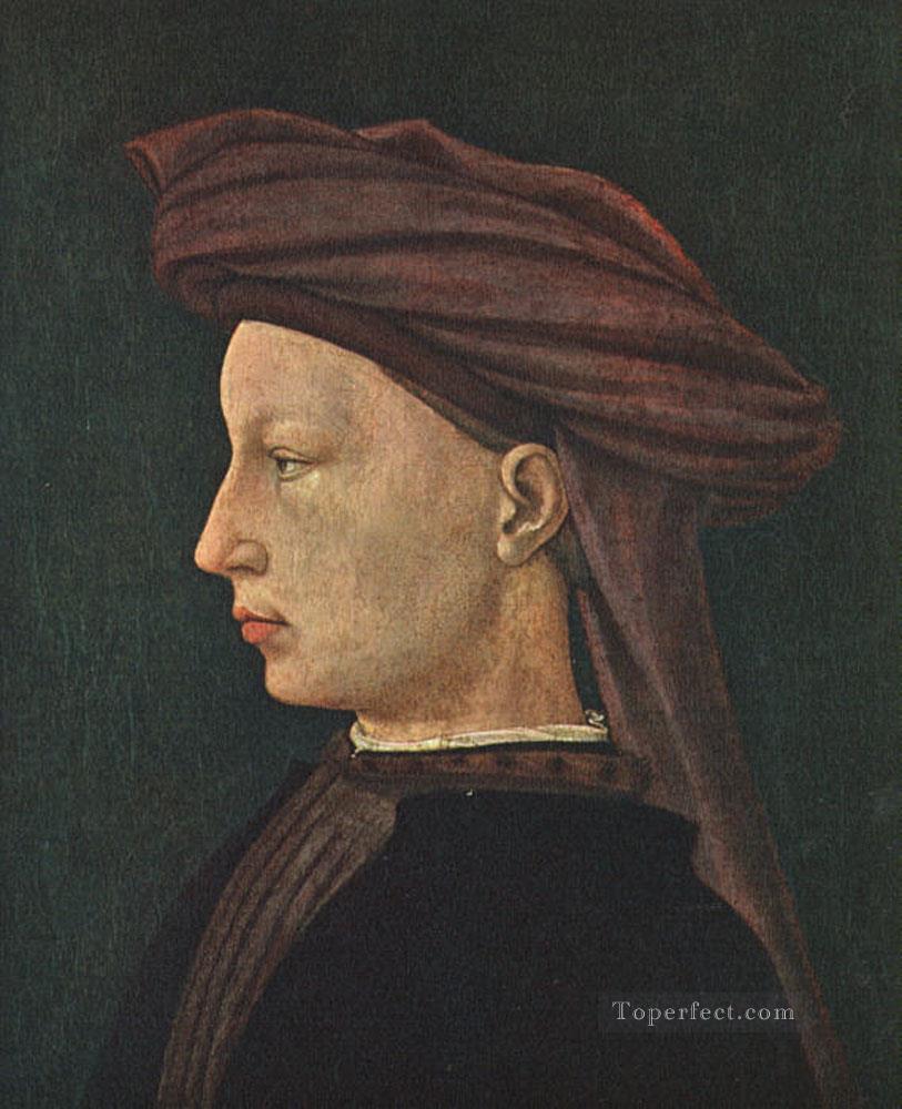 若い男の横顔の肖像 クリスチャン・クアトロチェント・ルネサンス・マサッチョ油絵